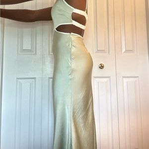 Sage green midi dress